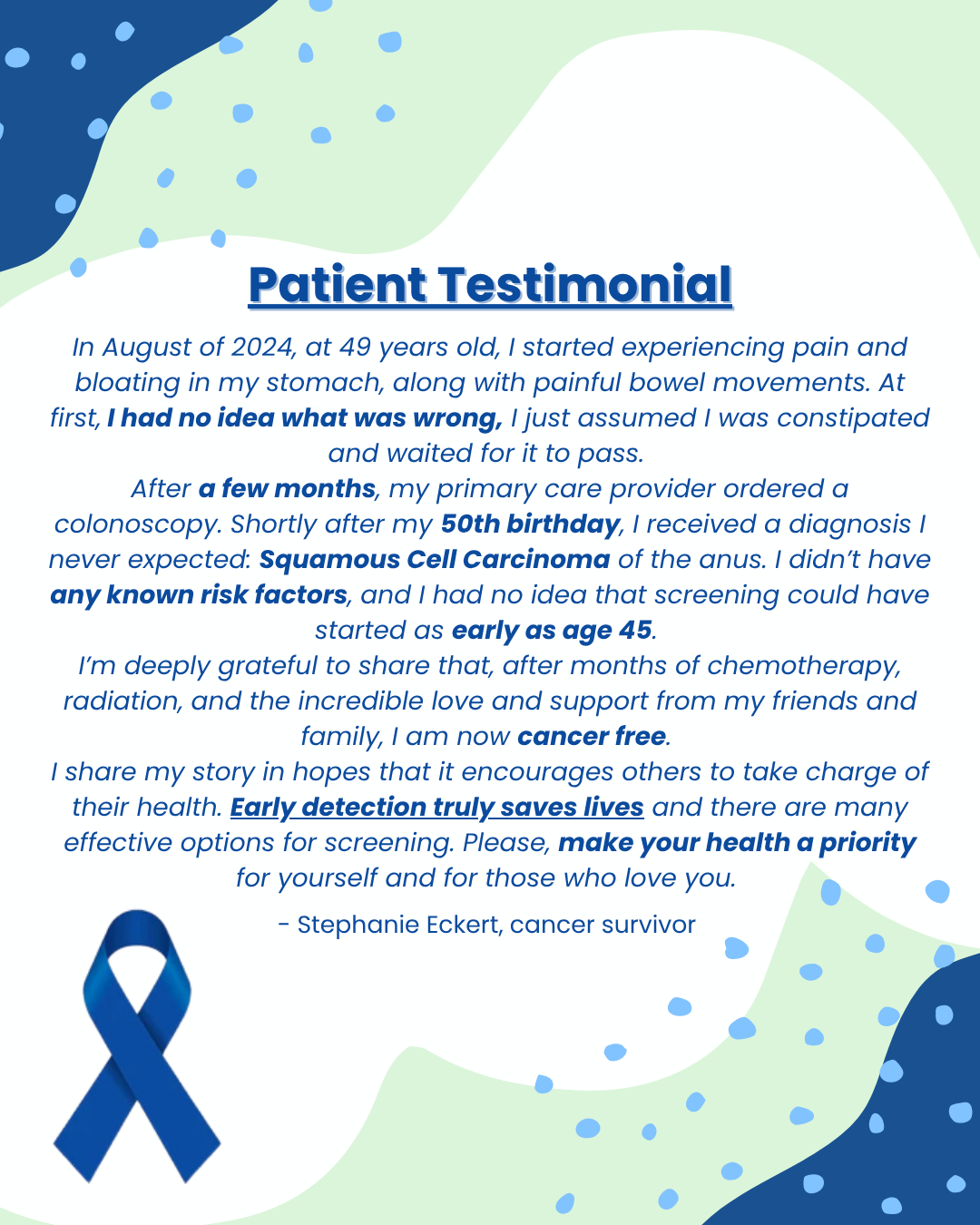 Protected: Colorectal Cancer Screening – Patient Testimonial v1